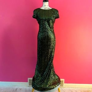 Badgley Mischka sz 16 Floor Length Sequin Gown
